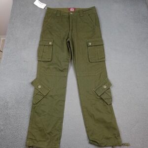 Match & Matchstick Cargo Pants Mens 32x32 Army Green 3357 Multi Pocket Utility